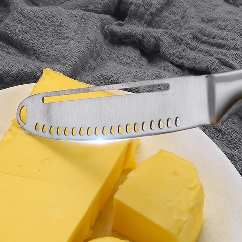 3 in 1 Butter Knife Stainless Steel Butter Knife Cheese Dessert Jam Spreaders Cream Scraper Bread Splitter Butter Spreader