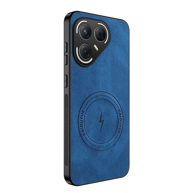 Tecno Pova 7 Pro: Stylish Leather Shockproof MagSafe-Compatible Phone Case with Ultra Magnetic Wireless Charging Cover
