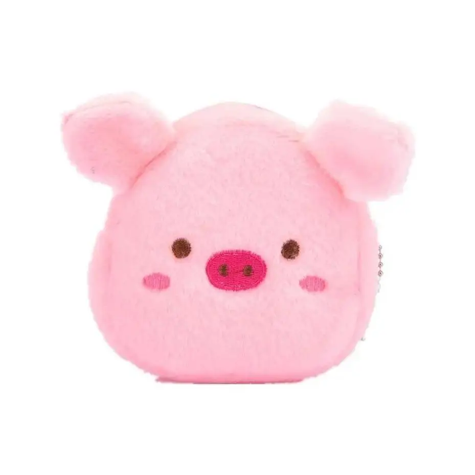 1 Pcs Cute Little Pink Pig Bag, Children's Plush Coin Purse Creative Cute Girl Storage Portable Coin Bus Card Bag