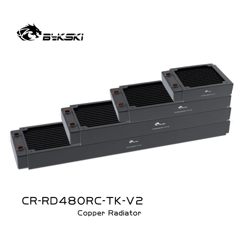 Bykski-single Row of Copper Radiator Refrigeração a Água Trocador de Calor Líquido Uso para 12cm Fans 40 mm Thick 120 mm 240 mm 360 mm 480 mm