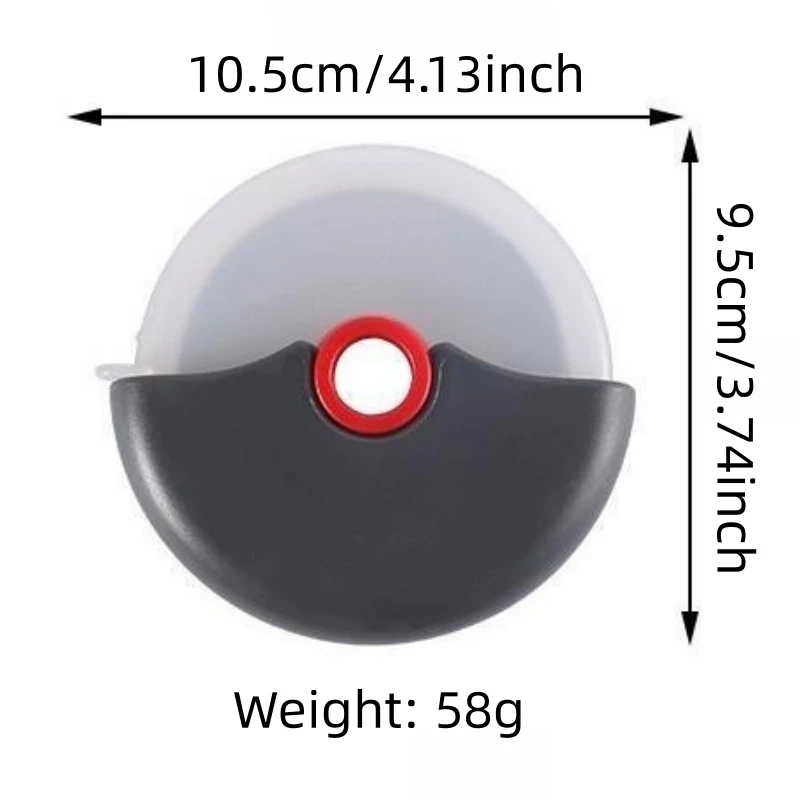 Pizza cutter with protective case on a flat surface