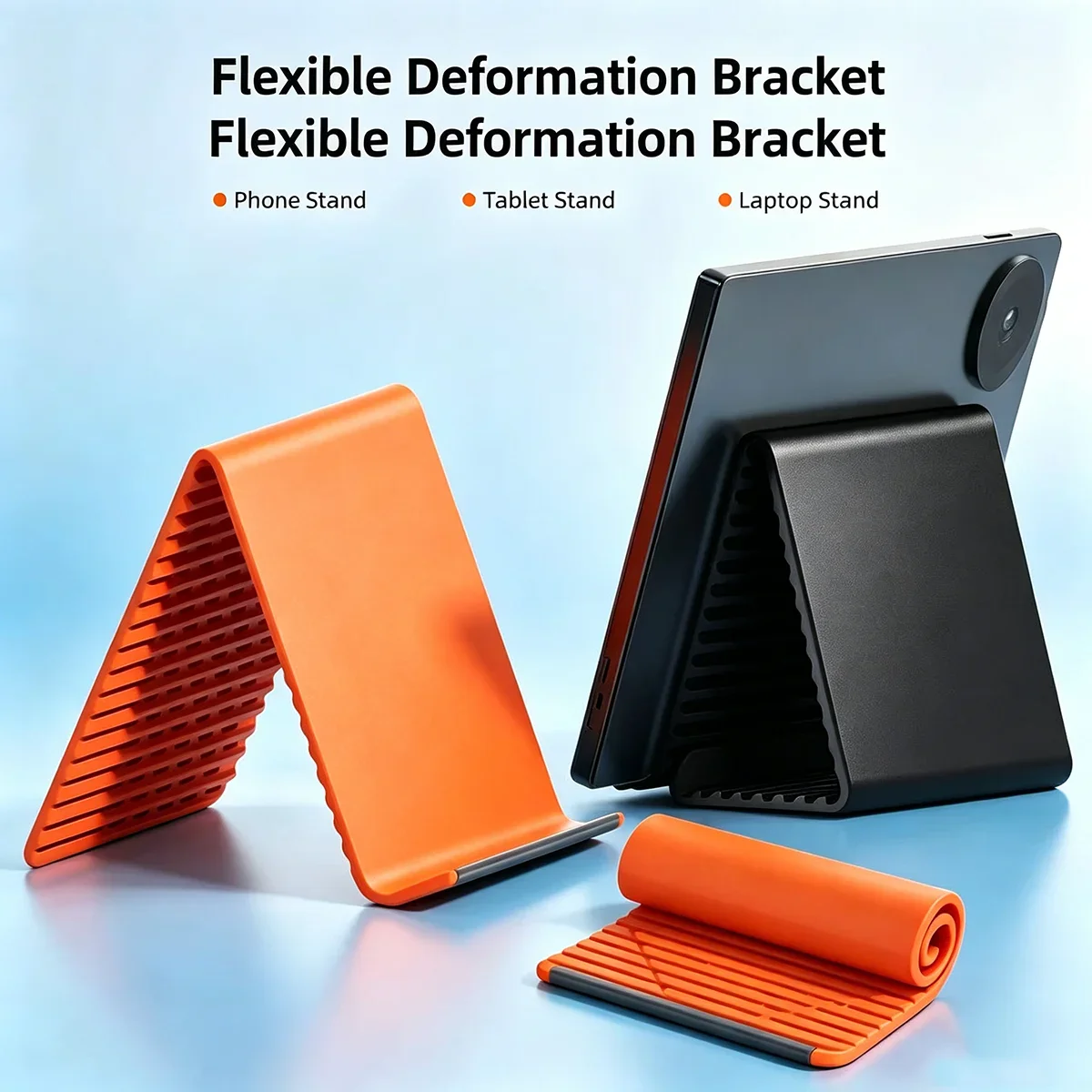 Supporto per Telefono Pieghevole in Silicone, Regolabile a Più Angoli, Compatibile con iPhone, Samsung e Tutti i Cellulari - immagine 2