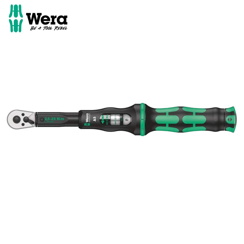 

WERA 05075604001 Click-Torque A5 Torque Wrench Drive 1/4" (6.3 mm) 2.5~25 Nm with Reversible Ratchet