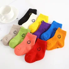 New Baby Cotton Kids Socks Solid Color Cute Smiley Summer Breathable Children Long Tube Socks Boys Girls Sports Socks for 0-6yrs