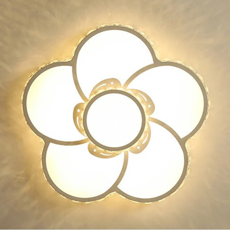 Modern Simple Led Ceiling Lamp For Bedroom Kitchen Study Coffee Shop Romantic Warm Flower Creative Wedding Room Lighting