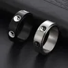 Titanium steel black and white Yin Yang Bagua rotatable ring personalized men's Tai Chi symbol rings 3