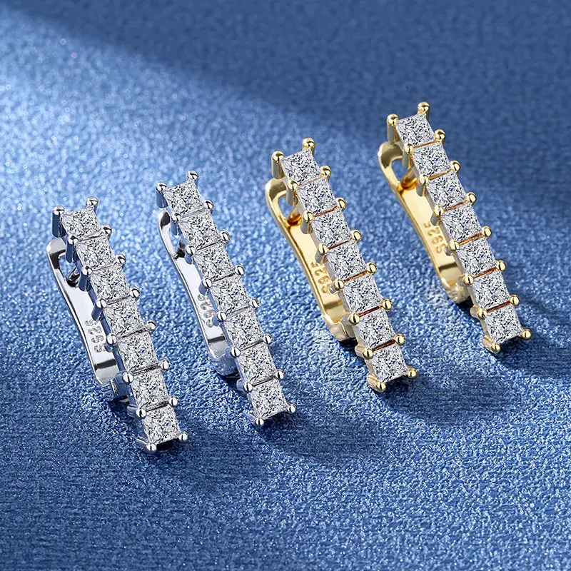925 Silver Earrings For Women Round Zircon Earrings Sparkling Party Wedding Sterling Silver Jewelry Gift Accessories - 2