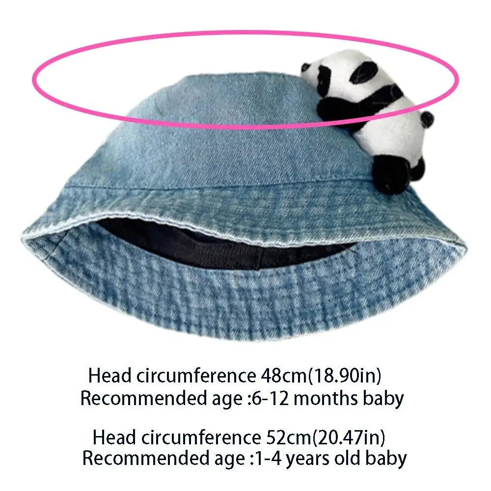 Foldable Panda Children Sun Visor Hat Korean Style Cowboy Baby Fisherman Hat Cute Sun Protection Basin Hat Boys/Girls