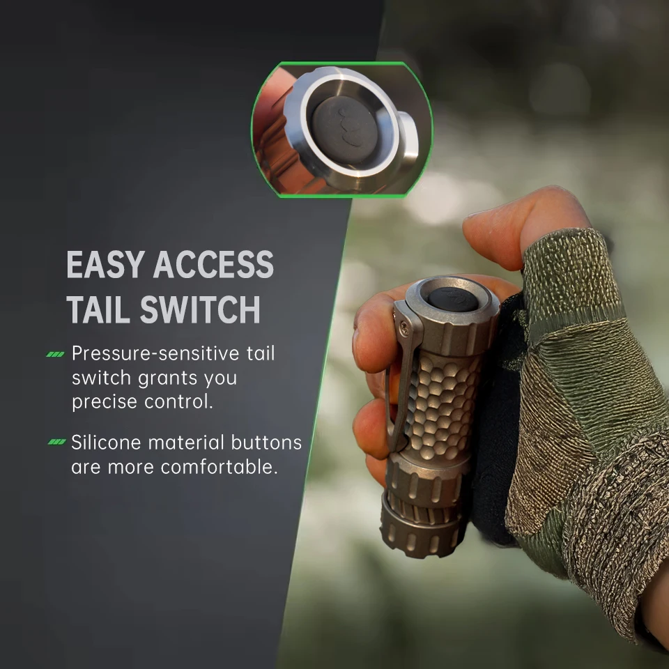 Maeerxu MT3 Titanium Torch 18350 Battery 2880LM High Power Super