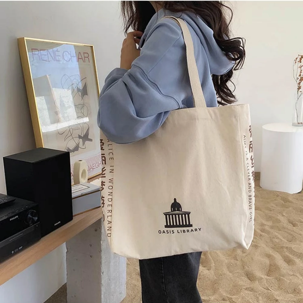 Alice and wonderland Tote Bag Book Tote Bag reusable market bag shopping bag