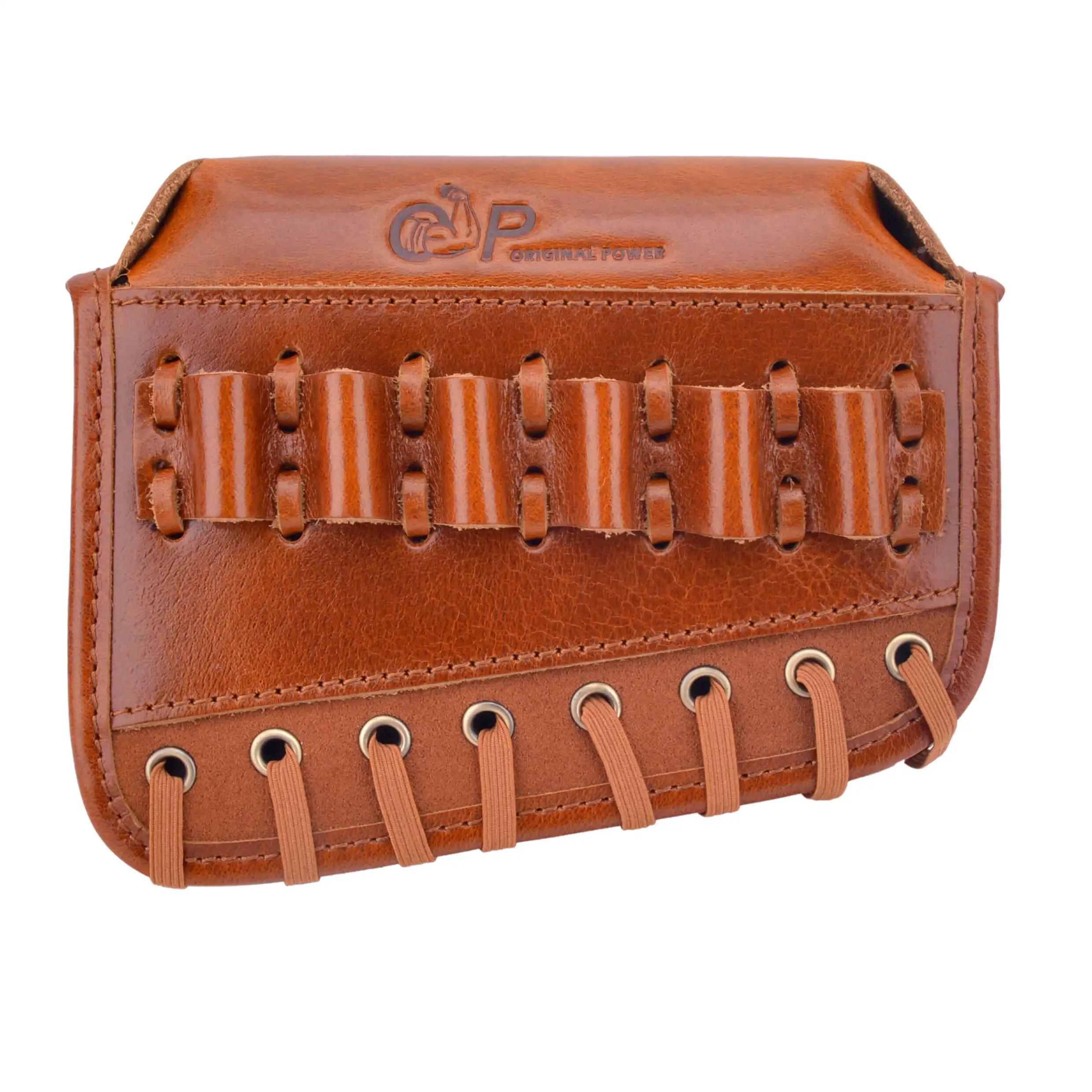 Wayne's Dog Full Grain Leather Rifle Ammo Buttstock Cheek Rest Riser Cover Ammo Pouch For .308 .30-06 .45-70 .44mag