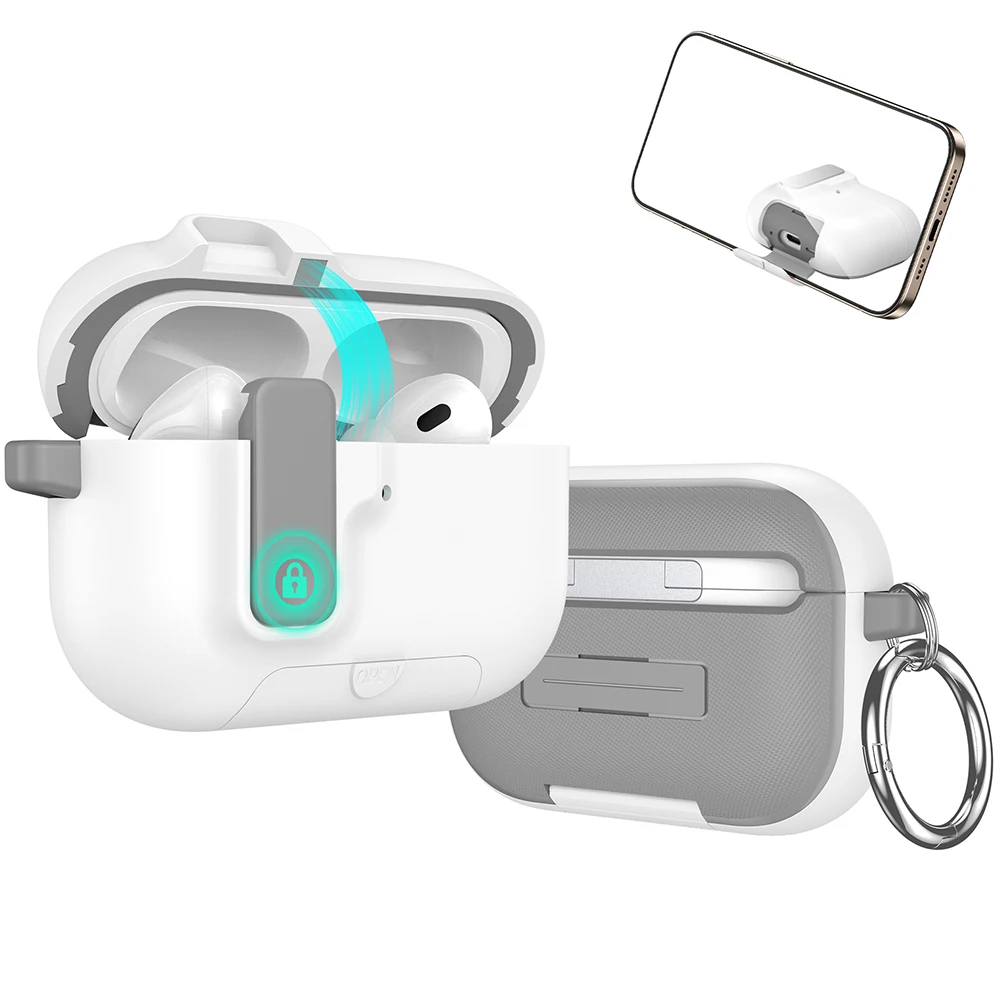 Premium Magnetic Lid Lock Earphone Protector with Luxury Hybrid Case