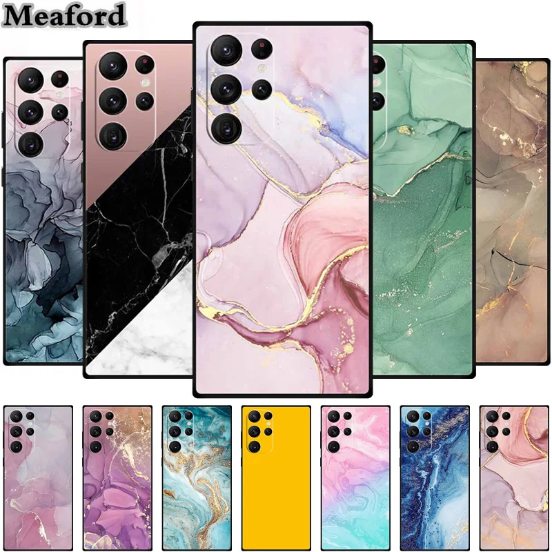 Per Samsung Galaxy S24 Ultra Case Marble Tpu Cover Posteriore In Silicone Morbido Per Samsung Galaxy S24 Plus S24 + Coque Protettivo
