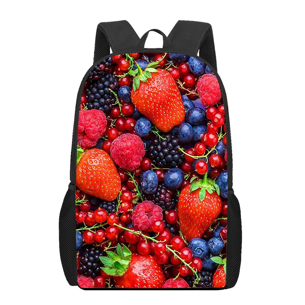 Cartoon Fresh cute Fruit 3D Print School Bag Set for Teenager Girls Primary Kids Backpack Book Bags Children Bookbag Satchel