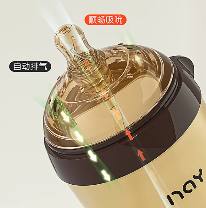 Full silicone milk bottle with wide caliber for newborn babies anti bloating anti choking drop soft 150ML 250ML