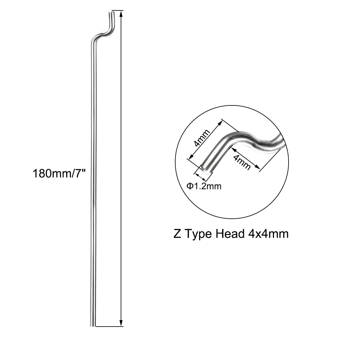Steel Z Pull/Push Rods 10pcs 1mm Diameter 80/180/300/400mm For RC Airplane Boat Replacement