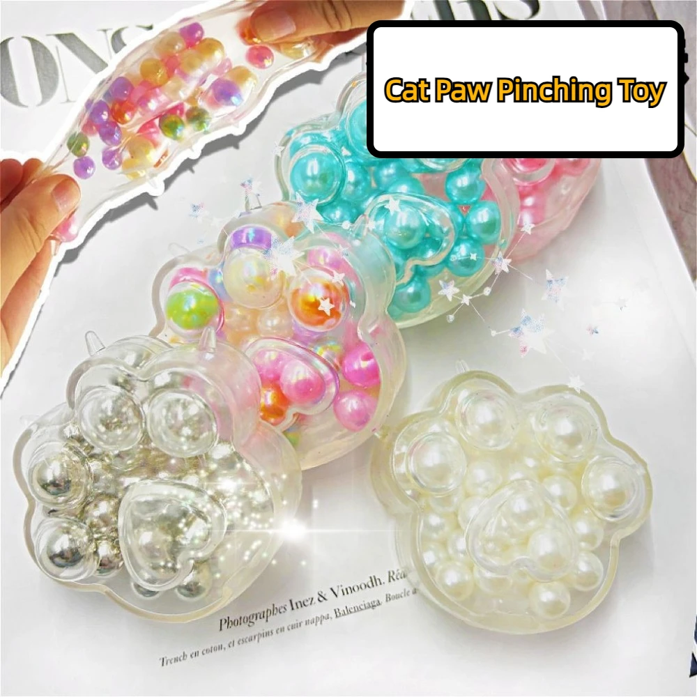 Kawaii Cat Paw Sticky Squeeze Toy Soft Realistic Jelly Glitter Cat's Claw Squishy Stress Relief Toys Kids Adults Unique Gifts 4