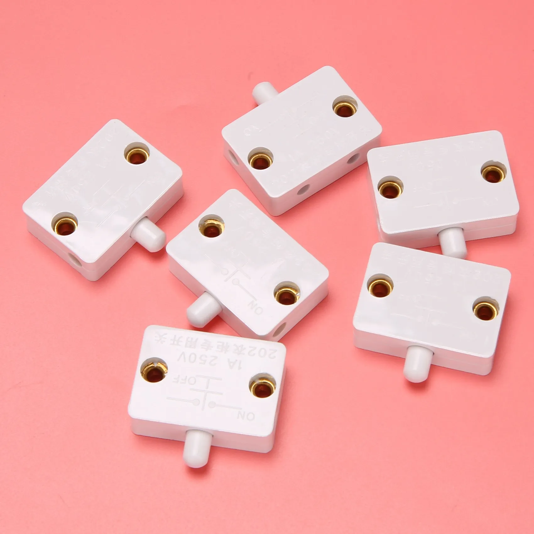 6Pcs Door Led Switch for Closet Light Normally Closed Cabinet Electrical Lamp Switches for Closet Pantry Cabinet White