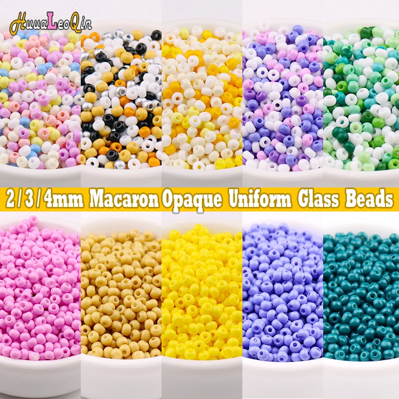 15g 2mm 3mm 4mm Glass beads Wear Resistant Opaque Round Spacer Beads For DIY