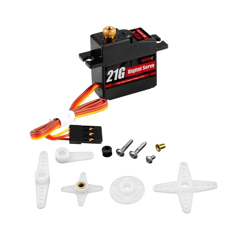 NEEBRC 21g Micro Digital Servo Motor - High Torque Metal Gear For 1/14 1/16 RC Crawler Cars, Boats, Drones