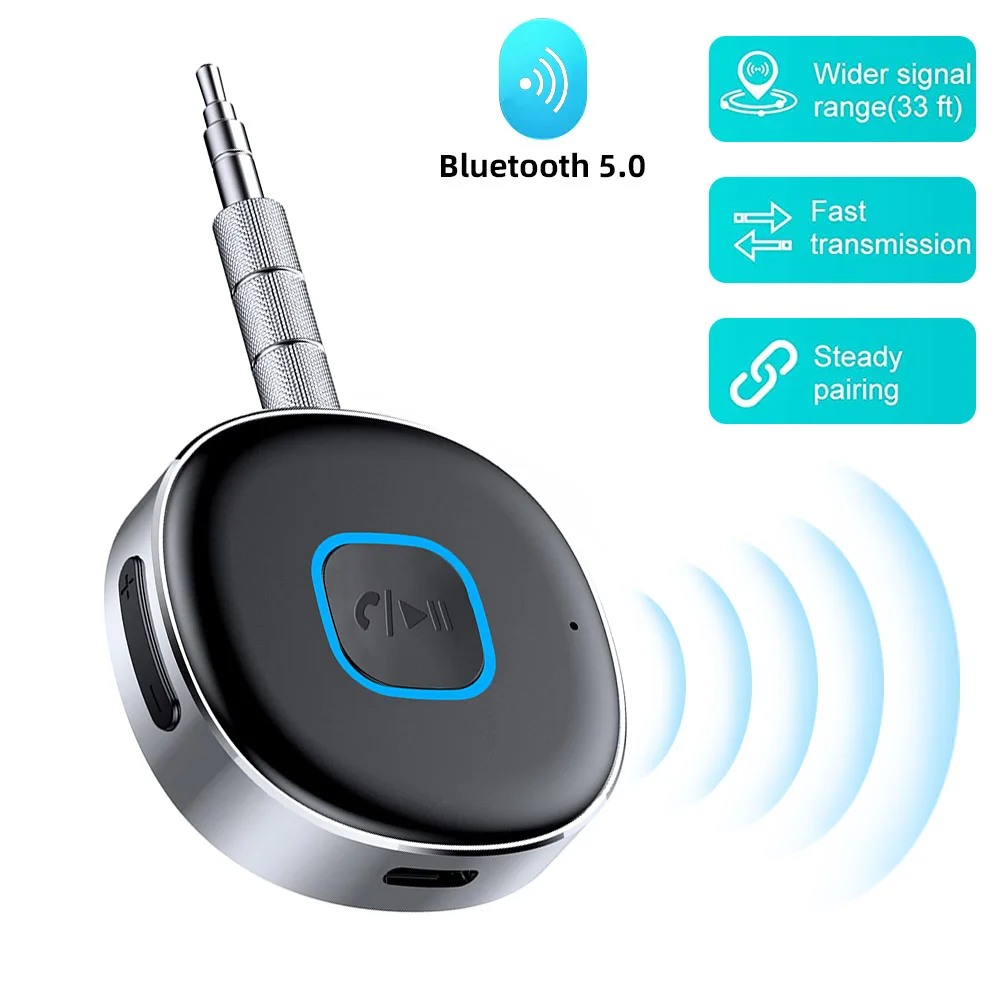 J33 Bluetooth Car Audio Receiver Converter Bluetooth AUX 5.0 Car Music