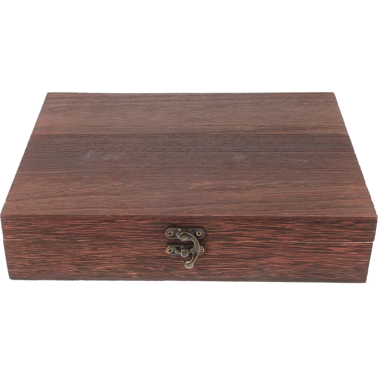 

Wooden Retro Storage Box Treasure Box Antique Storage Case Simple Storage Container Dust-Proof With Lock