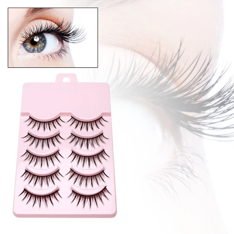 Cosplay Eyelashes Doll Anime Lashes Mink Japanese Spiky Manga Natural False  Eyelashes Wispy Long Thick Ruffle Fake Eye Lashes 5 Pairs