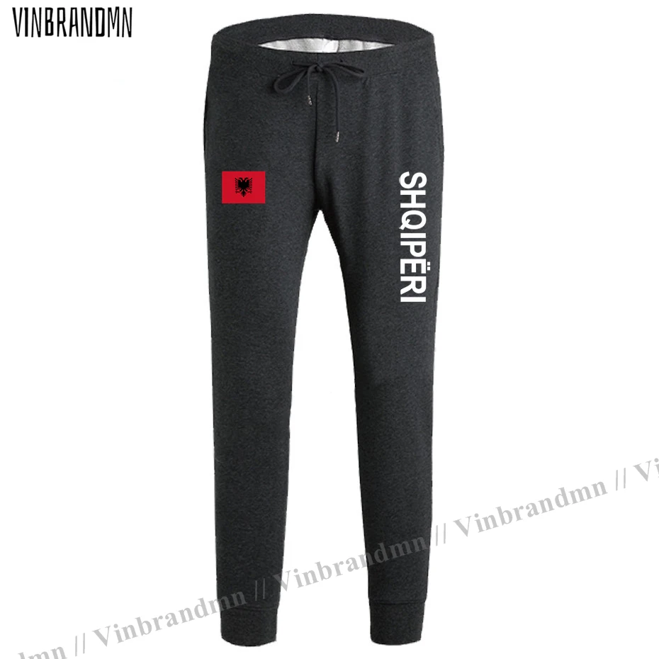 

Republic of Albania ALB Albanian mens pants joggers jumpsuit sweatpants track sweat fitness fleece tactical casual nation NEW