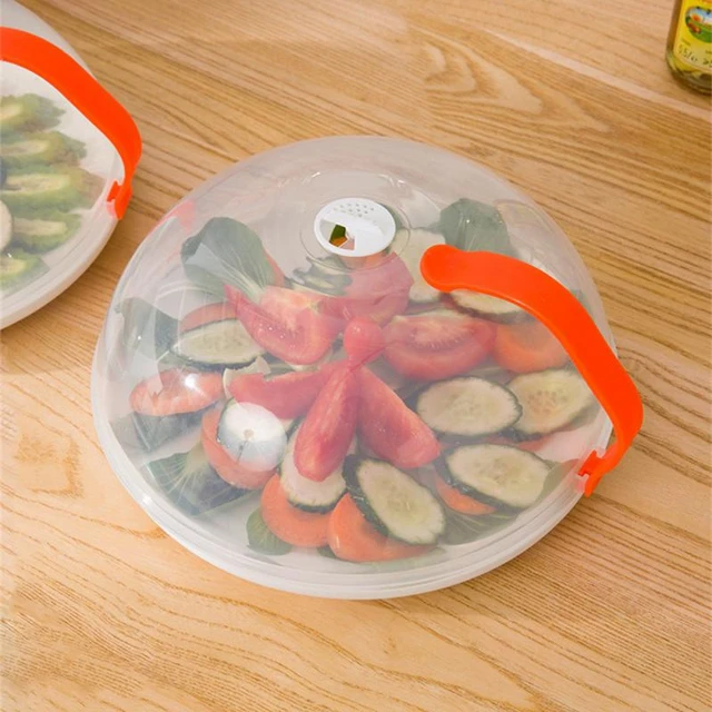 Microwave Oven Food Cover Food Plate Dish Cover Anti-splash Handle Lid