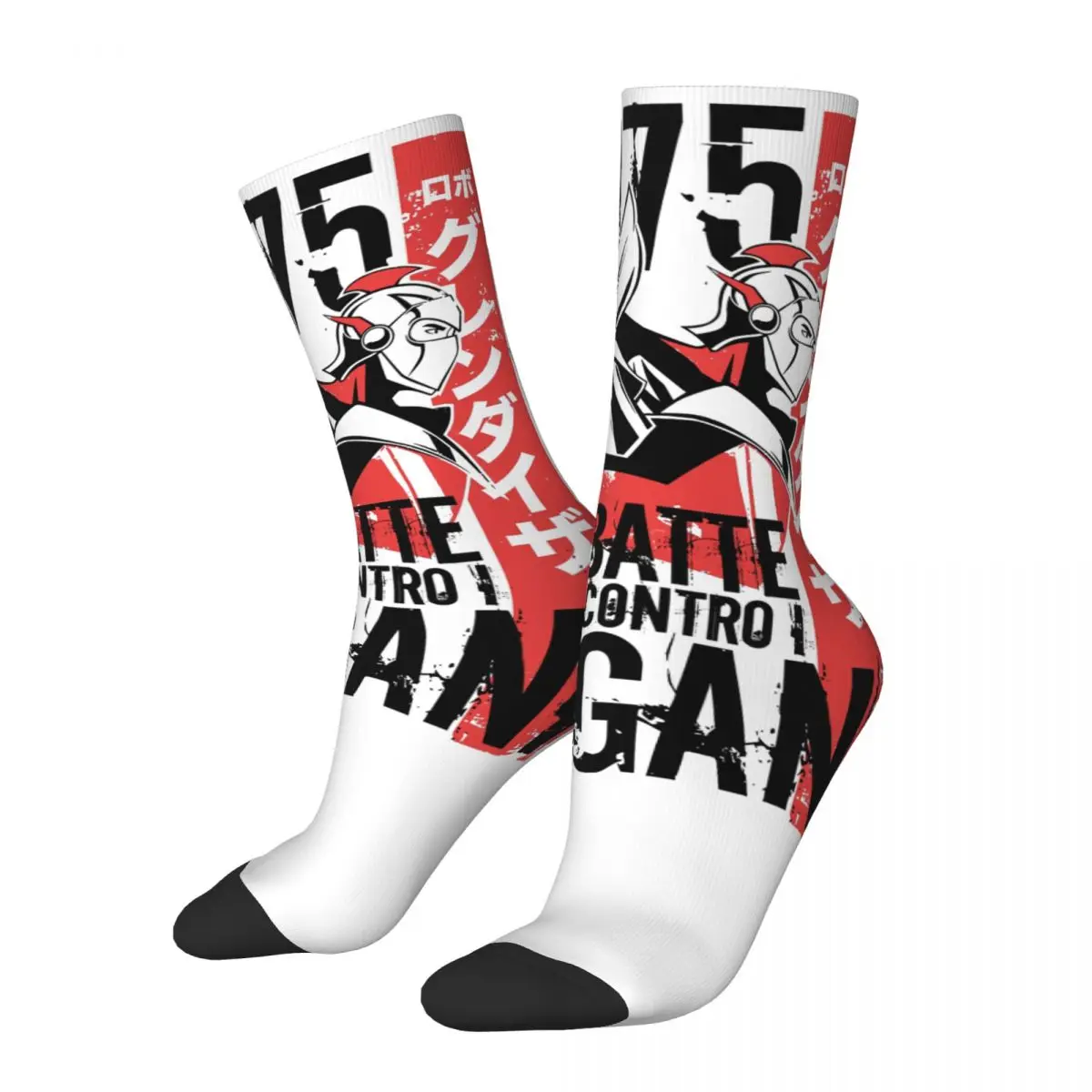 

Funny Happy Men's compression Sock Contro Vegani Retro Harajuku UFO Robot Goldrake Grendizer Street Style Casual Crew Crazy Sock