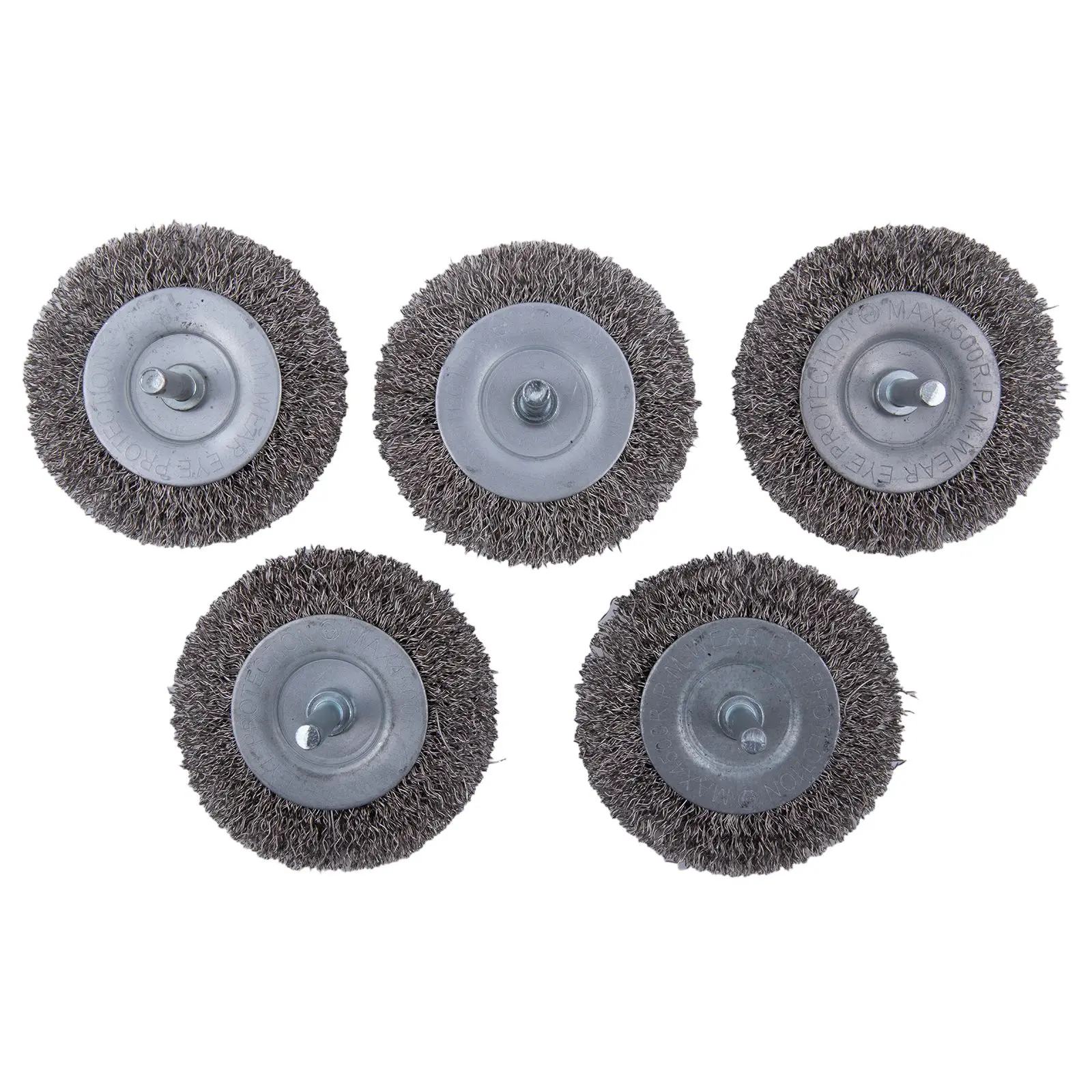 

5Pcs Wire Wheel Drill Brush 4inch Round Shank 0.3mm Carbon Steel Wire For Cleaning Rust Burring Bit Electric Grinder Accessories