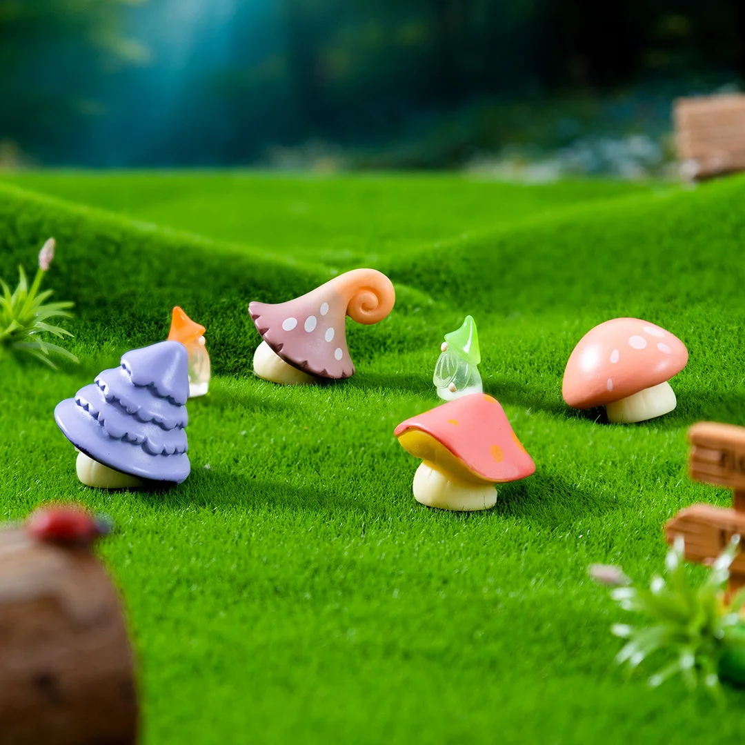 Creative Artificial Mini Forest with Mushrooms DIY Gardening Landscape Decor Small Decorative Ornament for Home Office