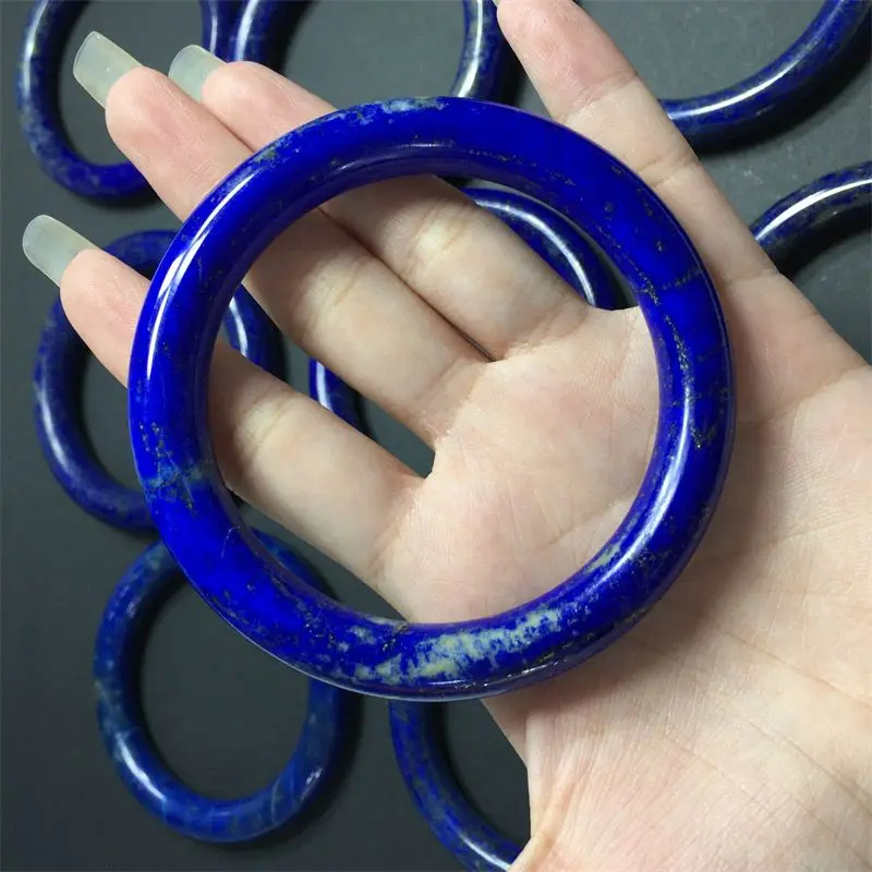 UMQ 여성용 올드 마인 라운드 바 팔찌, 골드 스프링클링 화이트, 염색되지 않은 청금석 라줄리, 순수 천연 핸드 쥬얼리