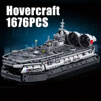 1676PCS Bison Hovercraft Building Blocks Military Ship Assembly Bricks Toys Sets Desktop Ornaments Educational Toys For Gifts 1