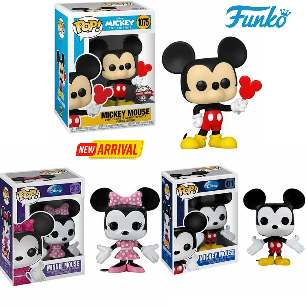 Funko Pop Mickey And Friends 1075 # Topolino 01 # Minnie Mouse 23 # Pop Vinyl Dolls Figure Collection Model Toys Regali Per Bambini