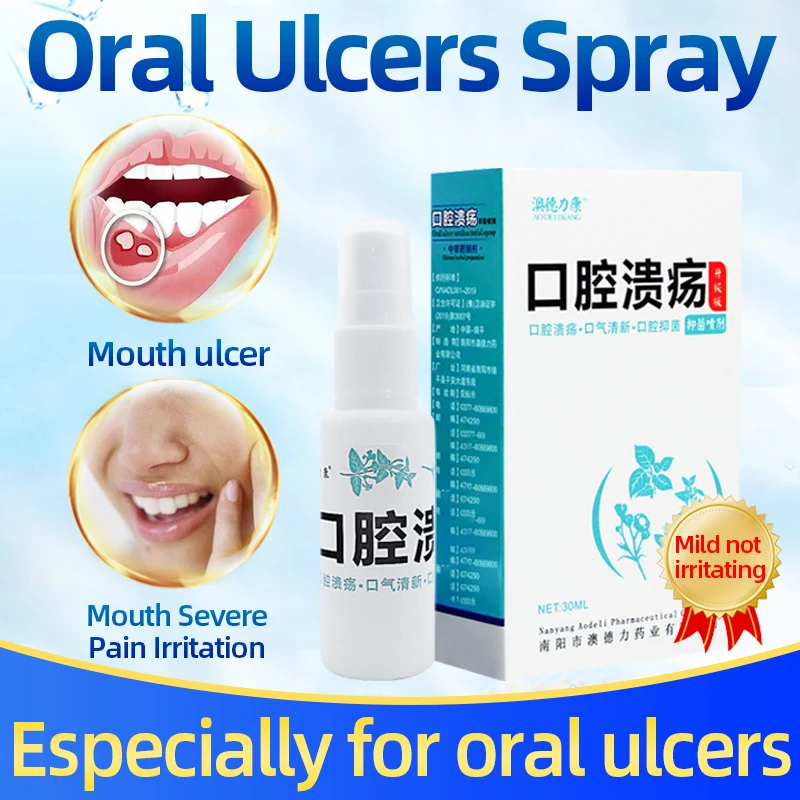 

Mouth Ulcers Treatment Herbal Spray 30ml Mouth Freshener Oral Hygiene Antibacterial Anti Inflammation Bad Breath Remover