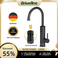 Robinet chauffant à eau chaude instantanée Briwellna, robinet électrique 220V avec adaptateur universel, buse en acier inoxydable, robinet chauffant 1
