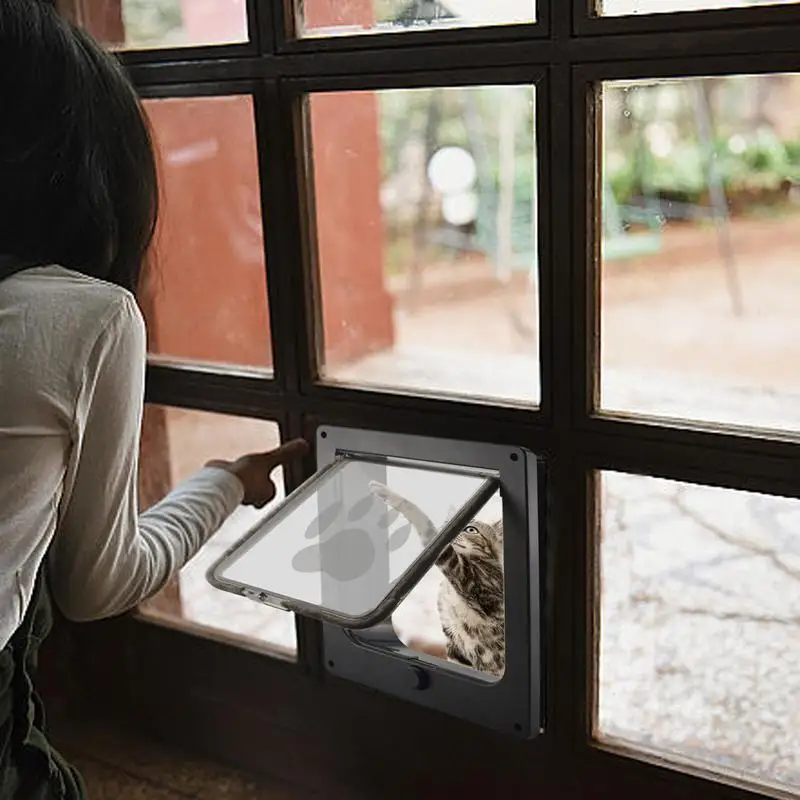 Large Cat Door Interior Door Pet For Cat Exterior 4 Modes Locking Suitable For Window And Wall Insulated Flap Dog