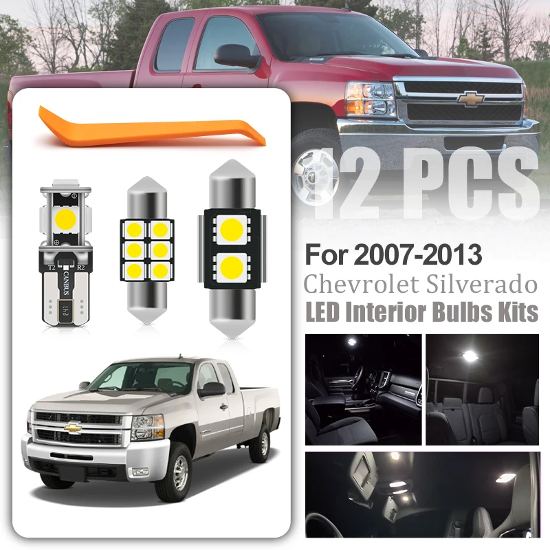

Для Chevrolet Silverado 2007-2013 Светодиодная интерьерная с Canbus светильник комплект белый Сменные лампы для карты купол зеркало для туалетного столика номерной знак груз