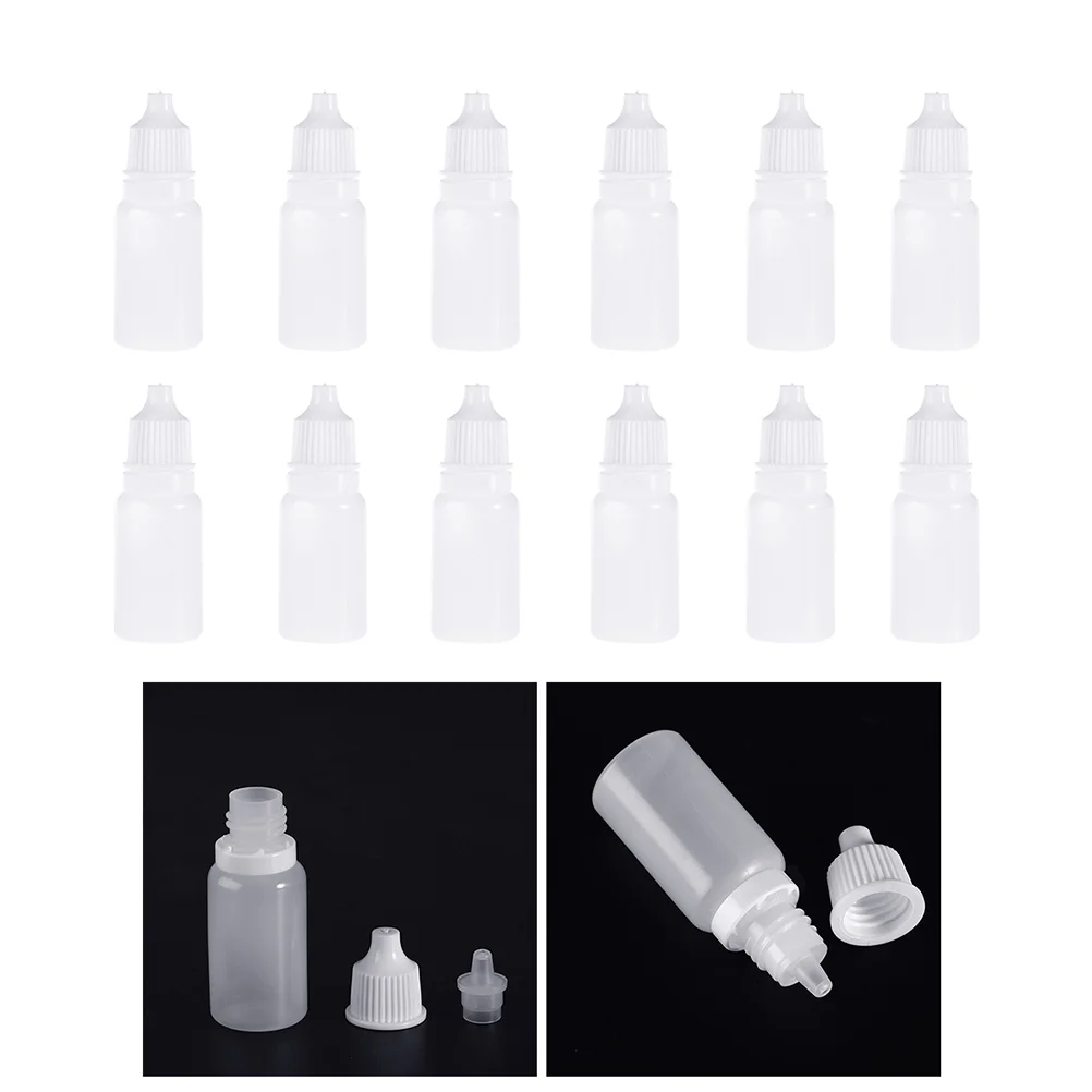 

50 Pcs 10ml Empty Plastic Squeezable Dropper Bottles Eye Liquid Dropper Dropping Bottles (White)