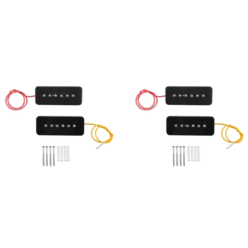 

4X Set Of Neck Bridge Soap Bar P90 Pickup Alnico 5 Electric Guitar Pickup Single Coil Guitar Parts Black