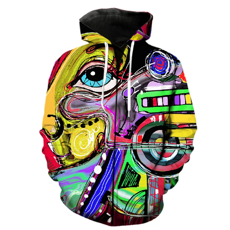 thumbnail image 1 of Sudadera con capucha y cremallera con estampado 3D abstracto de arte grafiti para hombres, primavera, hip hop, adolescentes, camisetas de manga larga, ropa de calle, sudaderas Harajuku, 1 of 5