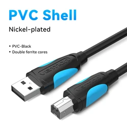 High-Performance USB Type B to A Male Printer Cable for Fast Data Transfer (Blue)