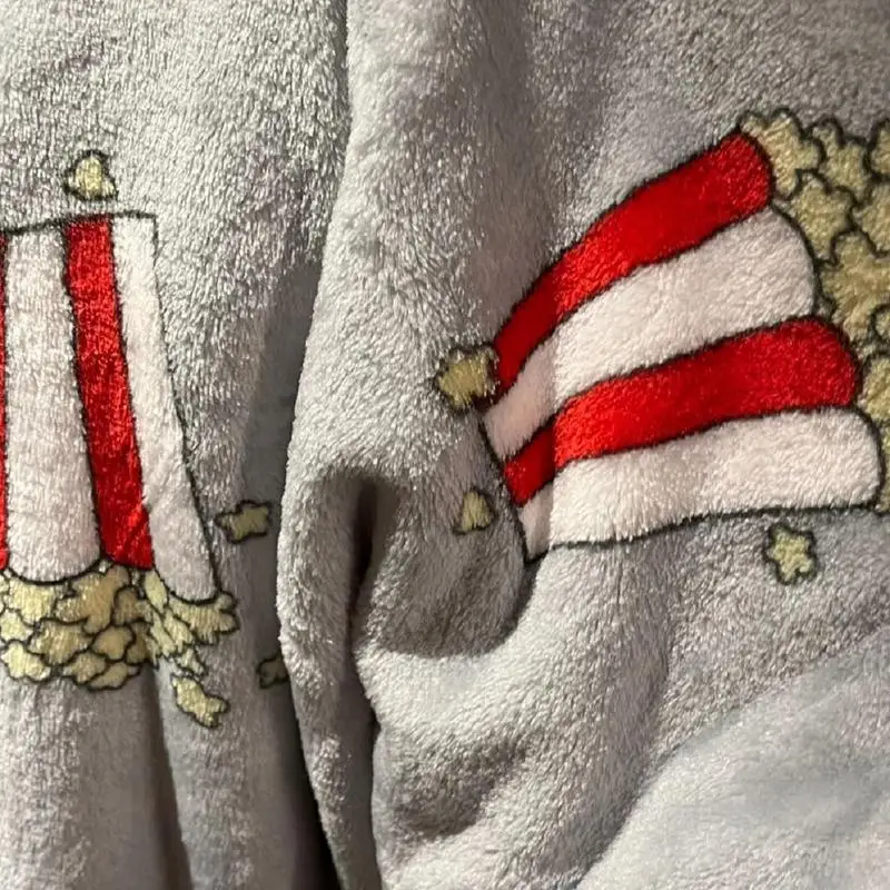 New Double Hoodie Blanket Long Sleeve Home Coral Fleece Sleepwear With Popcorn Pattern Blanket Hoodie For Two People Family