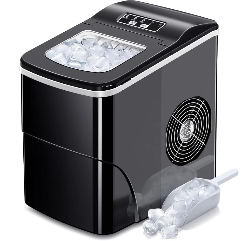 Ice Makers Countertop with Self-Cleaning, 26lbs/24hrs, 9 Cubes Ready in 6 Mins, Portable Ice Machine