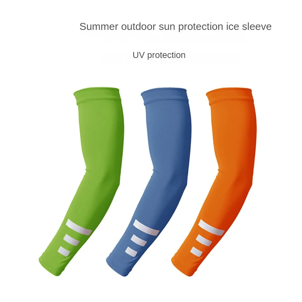 Breathable Quick Dry Night Running Reflective Arm Sleeves Basketball Elbow Pad Fitness Sports Cycling Ice Silk Arm Warmers 1Pair arm sleeves cooling arm sleeves reflective arm bands basketball elbow protectors