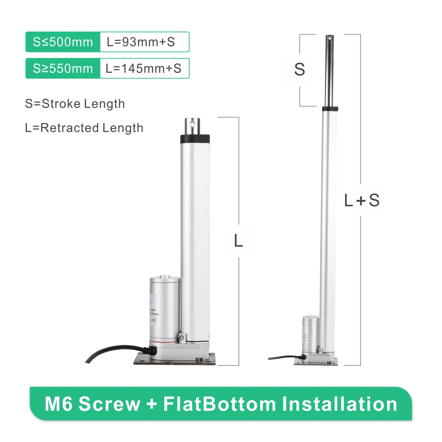 1500N LINEARANTRIEB STROKE 50mm~1000mm 10mm/s Linearmotor DC 12V/24V IP65  EUR 110,53 - PicClick DE