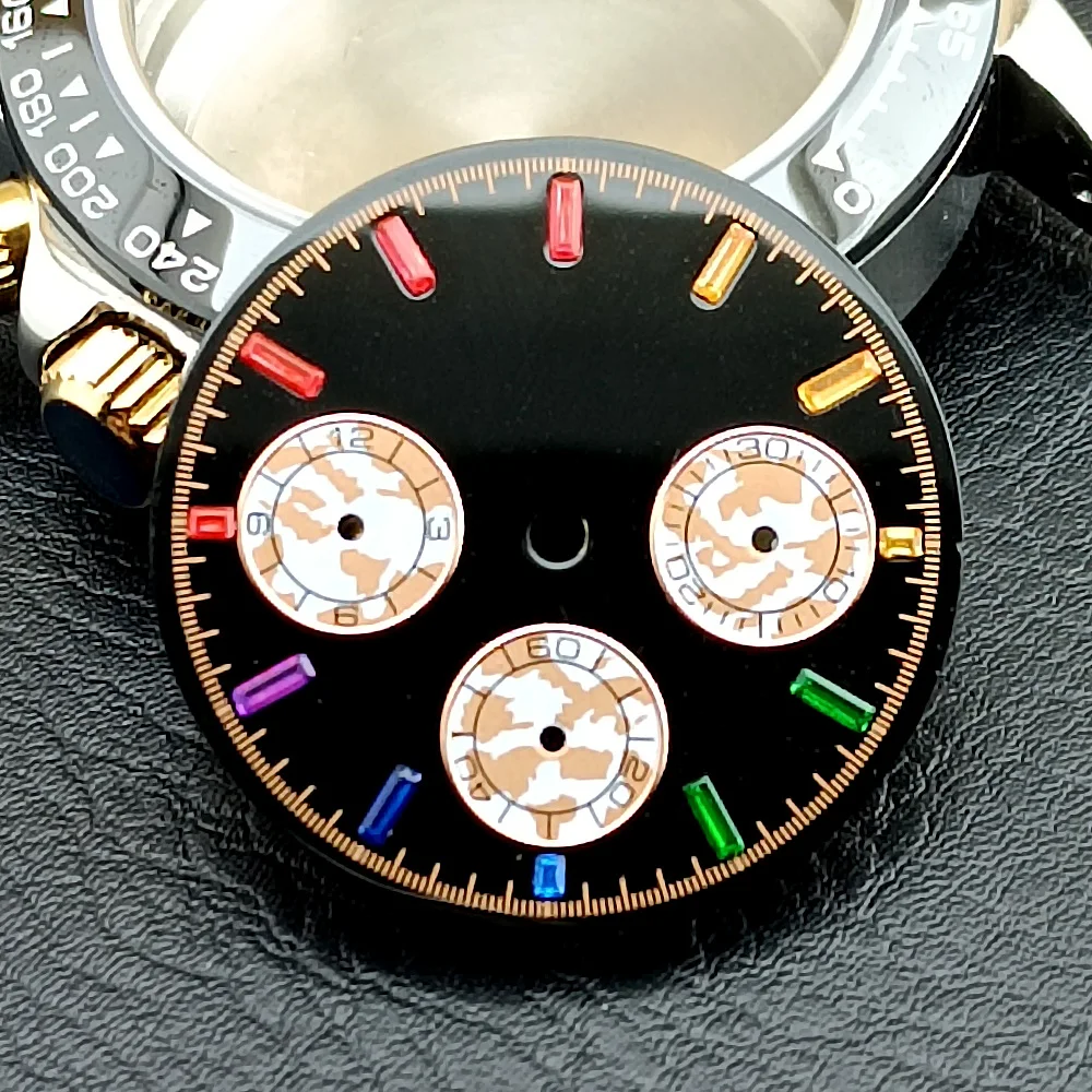 Cadran De Montre Vert 31.8mm - Lumineux, Compatible Mouvement VK63 (Neuf)