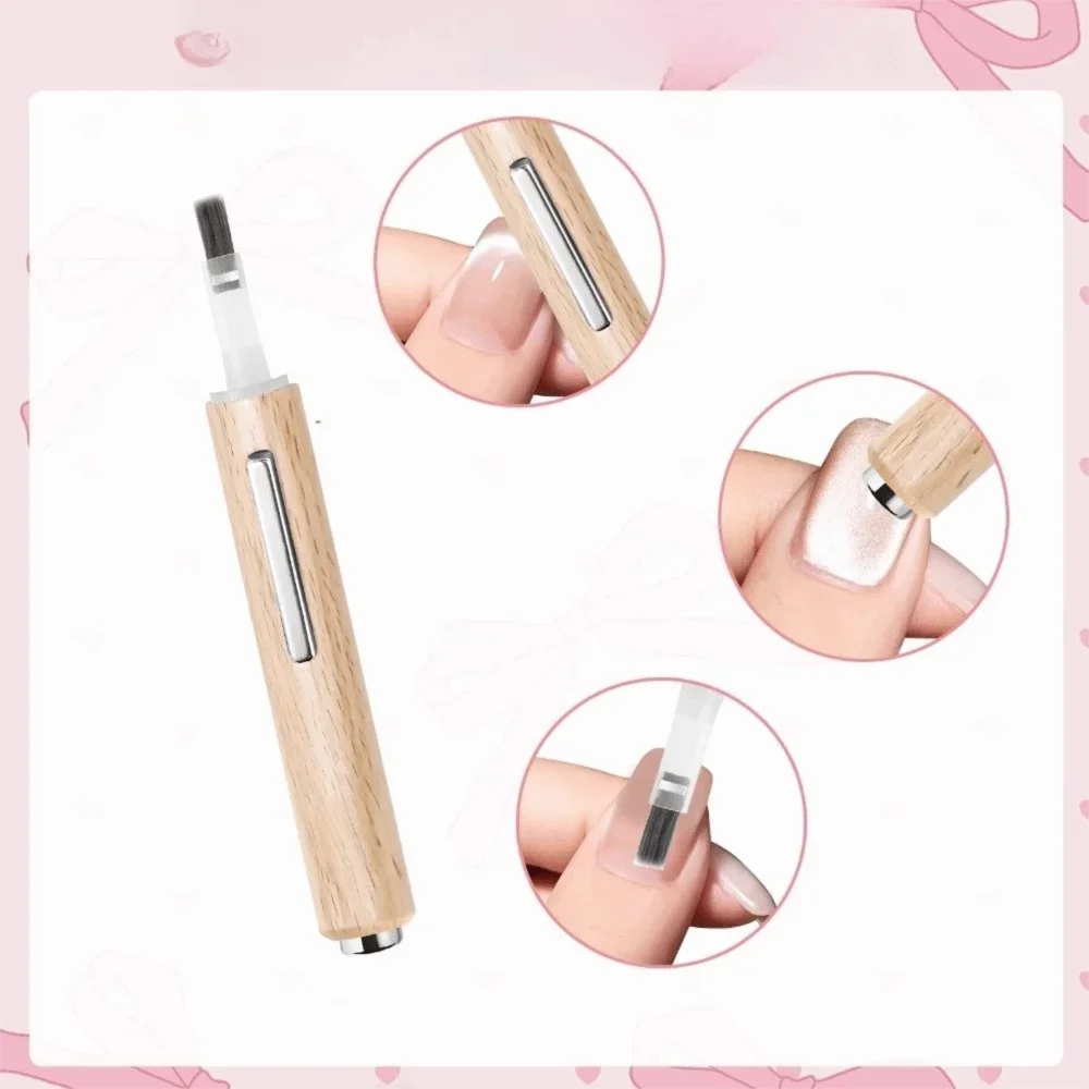 Interchangeable Brush Heads Nail Pen Tool Set 3 In 1 Multifunctional Strong Magnet Nail Art Brush Easy Manicures Manicure Tool