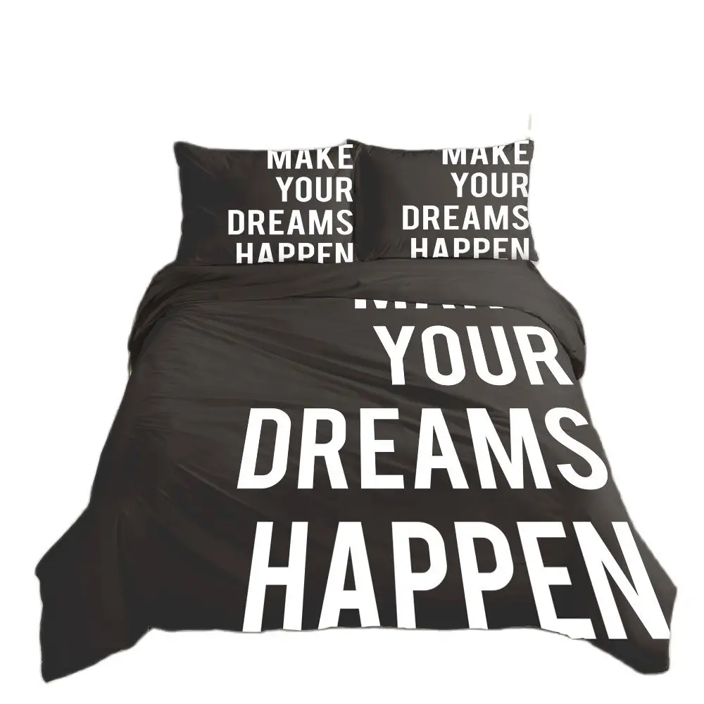 

3D Bedding Set Black Double Full Duvet Cover Set 2-3PCS Comforter Case Pillowcases Nordic Bed Set Customize any size design